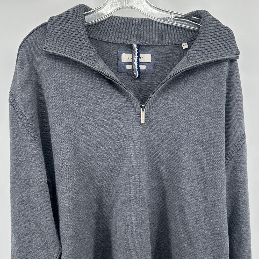 Bugatti Grey Quarter Zip Wool Mix Sweater Men’s sz 4XL